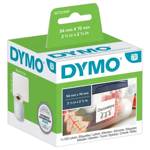 Rouleau de 320 étiquettes blanches LabelWriter multi-usages - 54 x 70 mm - Dymo