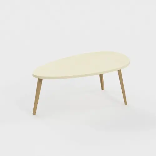 Table basse upcyclée Bellecombe - 95 x P 50 cm - Montée - Sable