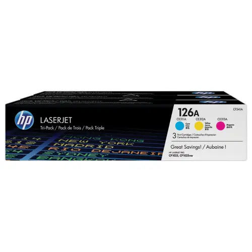 3 Toners 3 couleurs HP 126A LaserJet - CF341A - HP