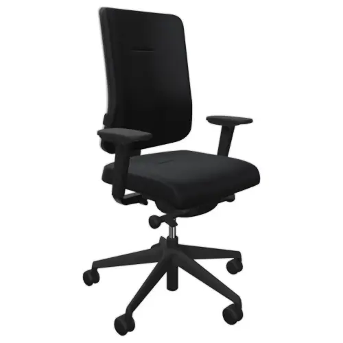 Siège synchrone ATILA ERGO tissu noir accotoirs 4D monté
