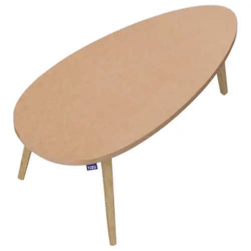 Table basse upcyclée Bellecombe - 95 x P 50 cm - Camel