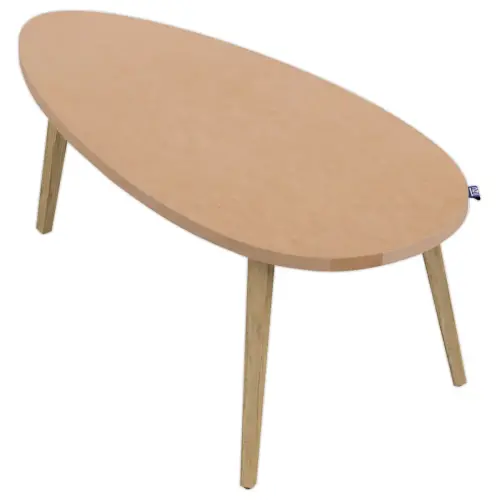 Table basse upcyclée Bellecombe - 95 x P 50 cm - Camel