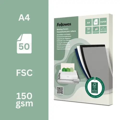 50 Couvertures reliure A4 - papier translucide - FELLOWES