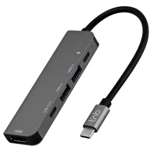 Hub USB-C 5 en 1 - Gris sidéral - T'NB