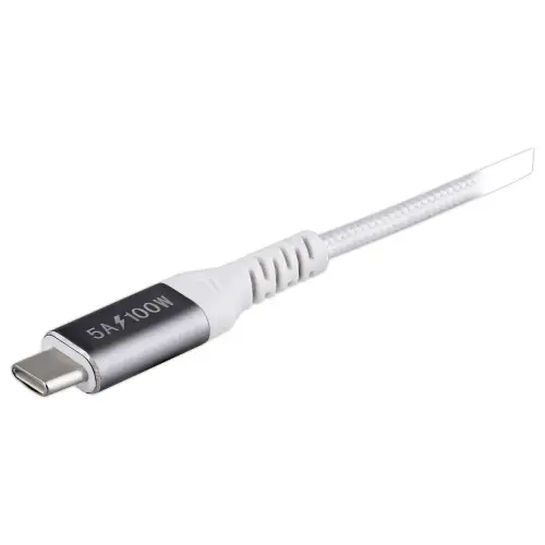 C&acirc;ble 100W 2m USB-C/USB-C - Tress&eacute; - Blanc - T'NB 