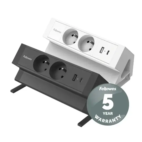 Unité d'Électrification - Power Desk 2 - USB-A USB-C - Noir - FELLOWES