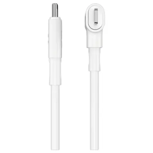Câble hybride USB-C et Lightning en silicone 1.5M - Blanc