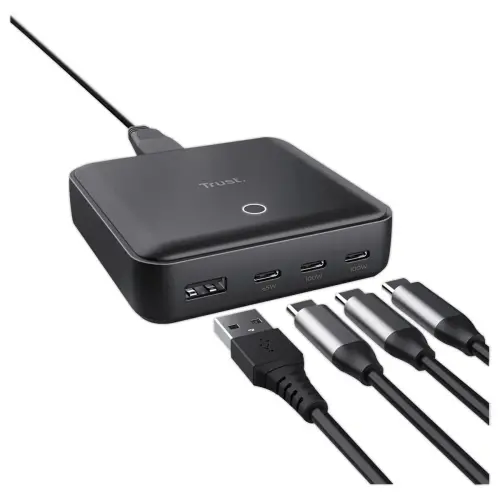 Chargeur USB-C 4 Ports 100W - Noir - TRUST 