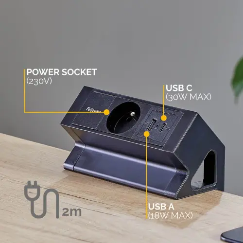 Power desk - noir 