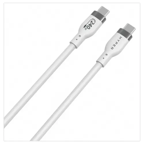 Câble Charge Rapide USB-C 240W 2m - Blanc - HYPERTEC