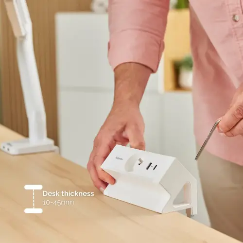 Unit&eacute; d'&Eacute;lectrification - Power Desk - USB-A USB-C - Blanc - FELLOWES 