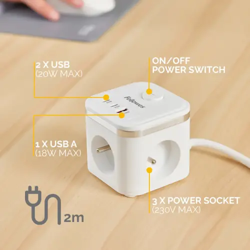 Power cube - blanc - FELLOWES
