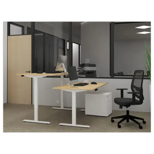 Bureau assis debout APOLLO blanc/blanc