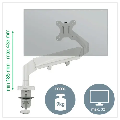 Bras Simple Ecran 17/32" - Ergonomique & R&eacute;glable - LEITZ 