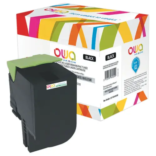 Toner éq. LEXMARK 70C20K0, LEXMARK 70C2HKE, LEXMARK 70C2HK0 - Haute capacité - Noir - OWA