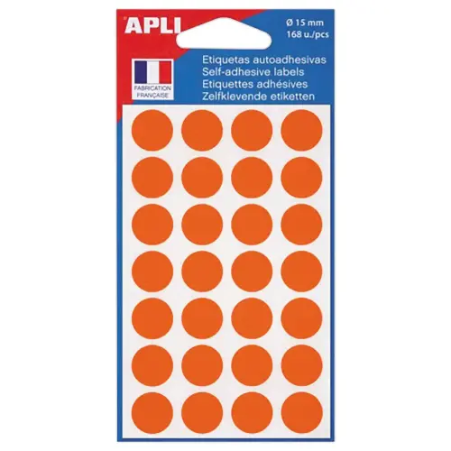 pastilles gommettes de signalisation rondes, Ø15 mm, orange