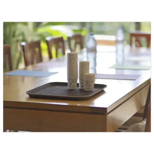 Plateau de service rectangulaire - 45 x 35 cm - Marron 