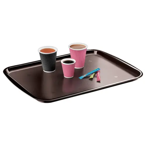 Plateau de service rectangulaire - 45 x 35 cm - Marron 