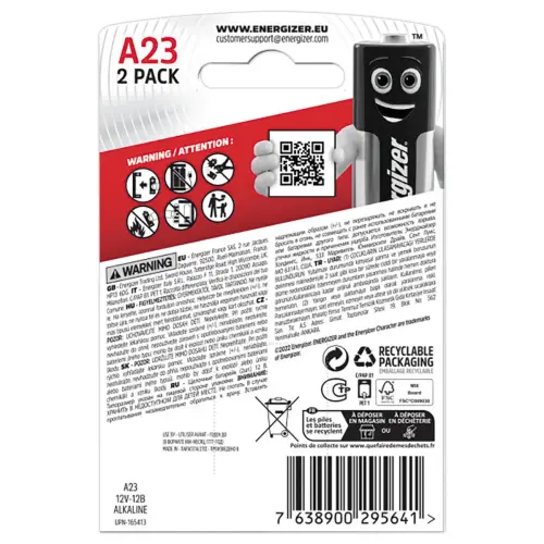 2 Piles alcalines - A23 12V - ENERGIZER 