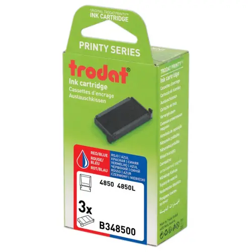 3 Encriers Trodat 4850 - Bleu et rouge 