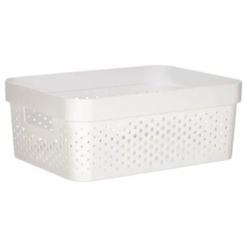 Panier Infinity Dots 11L - Recyclé - Blanc - CURVER