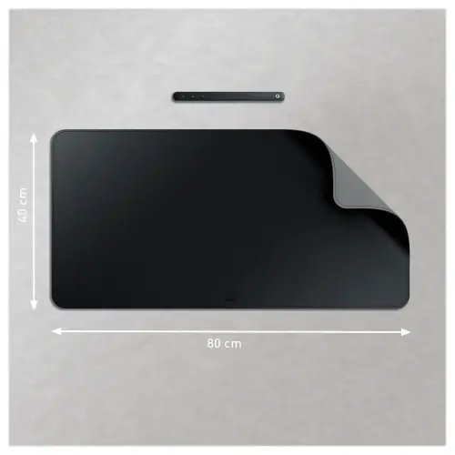 Tapis de Bureau 80x40cm - Multifonctions & Antid&eacute;rapant - Noir - LEITZ 