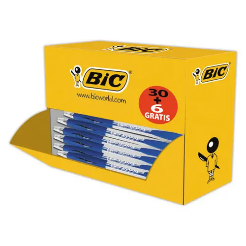 36 Stylos bille r&eacute;tractables Atlantis - Pack de 30 + 6 gratuits - Bleu - BIC 