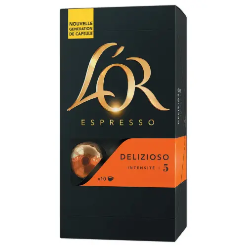 10 Capsules de caf&eacute; - Ar&ocirc;me Delizioso - L'OR ESPRESSO 