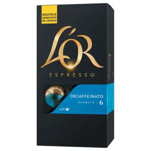 10 Capsules de caf&eacute; d&eacute;caf&eacute;in&eacute; - Decaffeinato - L'OR ESPRESSO 