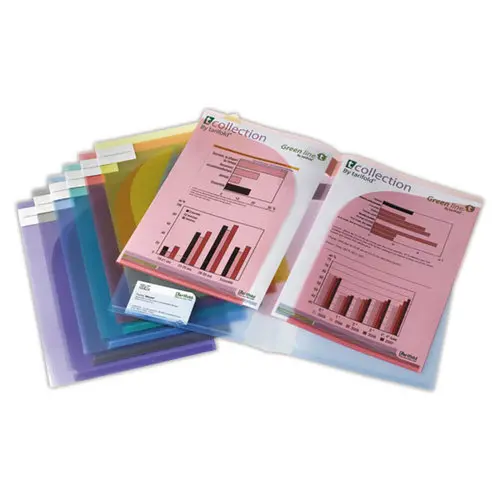 12 Chemises A4 double poche - Transparentes - Coloris assortis - TARIFOLD 