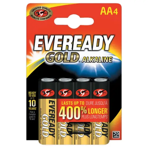 4 Piles alcalines ENERGIZER Eveready LR6(AA) 
