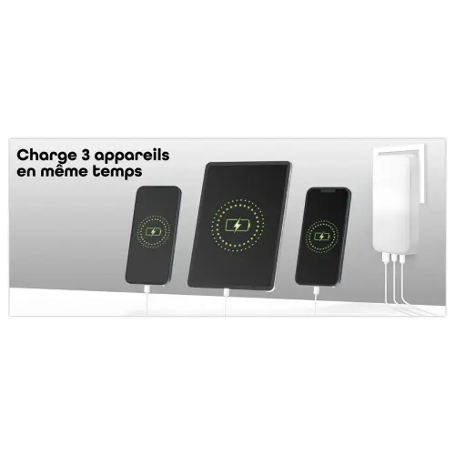 Chargeur Gan Pliable - Charge Rapide 3 ports - T'NB