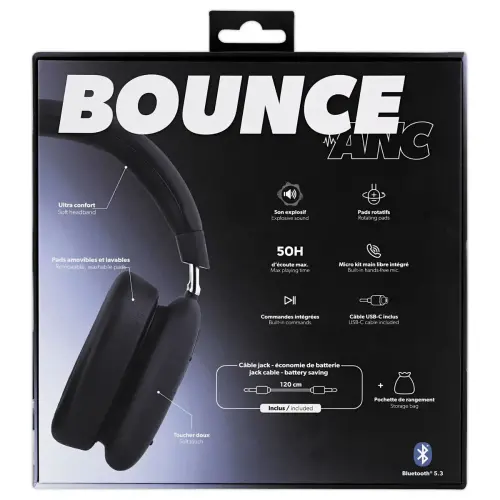 Casque Bluetooth Bounce - Réduction Active - Bleu - T'NB