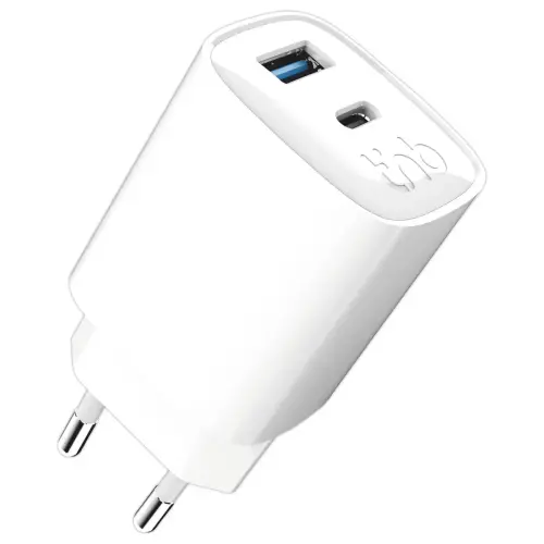 Chargeur secteur 1 USB Type-C + 1 USB-A GAN 45W