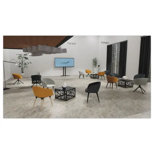 2 Fauteil Arco M en Tissu - Pied en Métal - Beige - GENERIQUE
