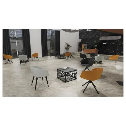 2 Fauteuil ARCO noir pied bois mont&eacute; 