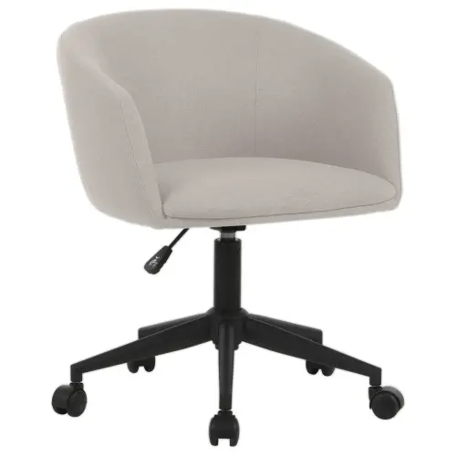 2 Fauteuil Arco avec Roues et Piétement Métal Noir - Beige - GENERIQUE