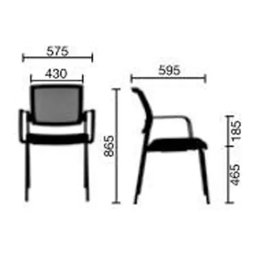 Chaise Synergy Gris Foncé - Acier Robuste - Generique