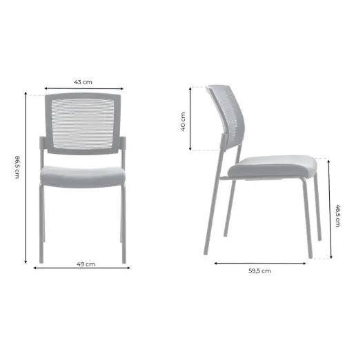 Chaise Synergy Gris Foncé - Acier Robuste - Generique