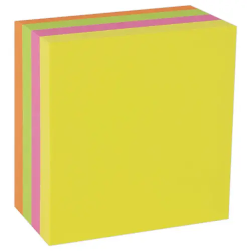 Bloc cube 400 feuilles 75x75 mm couleurs assorties vives