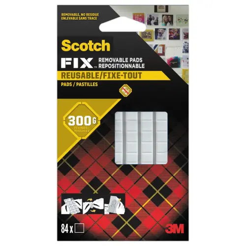 pastilles de pate adhesives blanches Fixetout Scotch