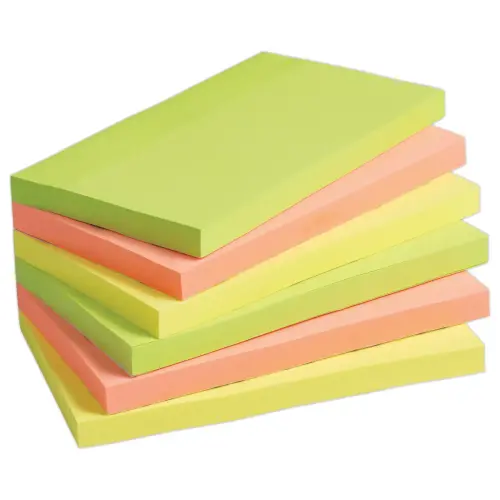 6 Blocs notes repositionnables 76 x 127 mm - Coloris assortis - FIDUCIAL