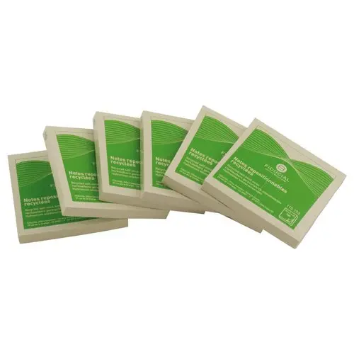 6 Blocs notes repositionnables recyclées - 7,6 x 7,6 cm - FIDUCIAL OFFICE SOLUTIONS