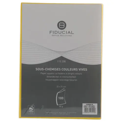 100 Sous-chemises - 22x31 cm - 80g - Jaune