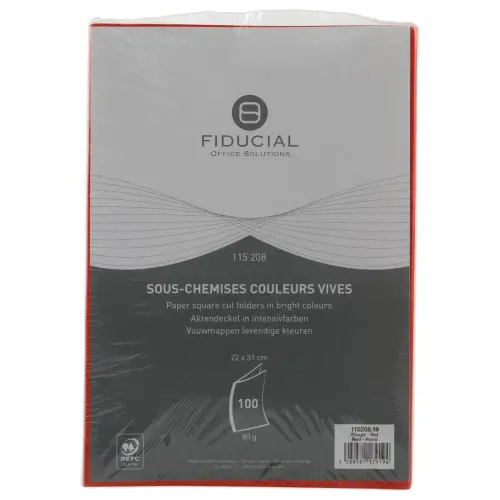 100 Sous-chemises - 22x31 cm - 80g - Rouge 