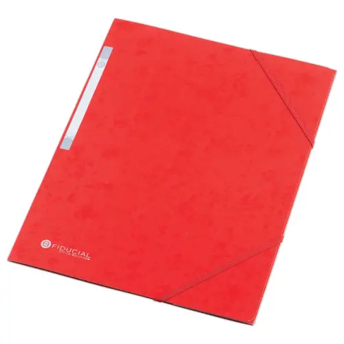 Chemise 3 rabats à élastique en carte rigide - Rouge - FIDUCIAL