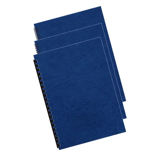 100 Couvertures A4 grain cuir - Bleu - Fellowes 