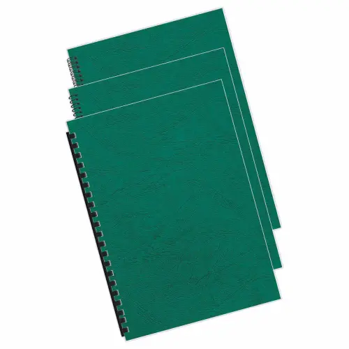 100 Couvertures carton - grain cuir - A4 - 250g - vert - FELLOWES