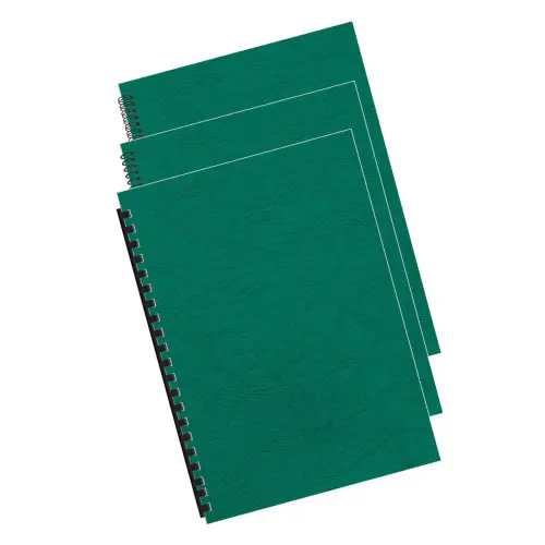 100 Couvertures carton - grain cuir - A4 - 250g - vert - FELLOWES