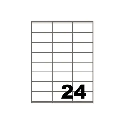 100 Planches d'étiquettes FIDUCIAL coins carrés 70x35 mm 2400 étiq/boîte